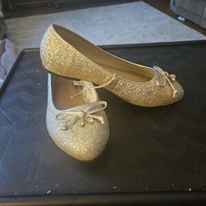 Torrid Gold Glitter Flats with Bow -NWT